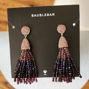 BaubleBar Pink and Dark Purple Beaded Earrings